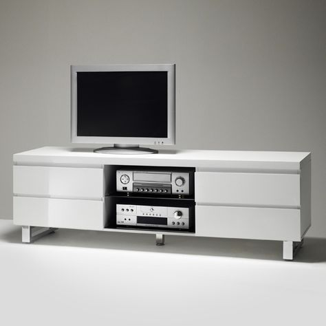 Famous Zimtown Modern Tv Stands High Gloss Media Console Cabinet With Led Shelf And Drawers Intended For 38 Tv Stands Ideas (Photo 2 of 15)