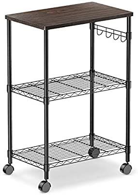 Fashionable Rolling Tv Stands With Wheels With Adjustable Metal Shelf Inside Amazon: Alvorog 3 Tier Rolling Kitchen Cart, Microwave (View 4 of 15)