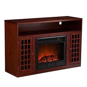 Fashionable Shelby Corner Tv Stands With Holly & Martin Akita Mahogany Electric Fireplace Media (View 3 of 15)