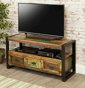 Fashionable Urban Rustic Tv Stands Intended For Urban Chic Reclaimed Wood Indian Furniture Television (View 2 of 15)