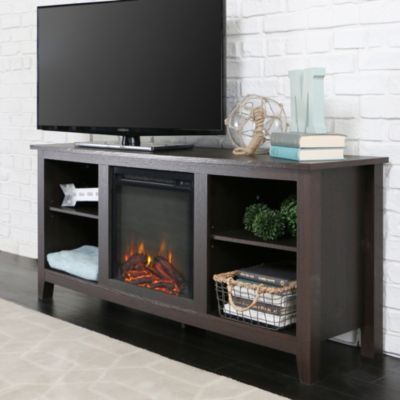 Favorite Kamari Tv Stands For Tvs Up To 58&quot; Pertaining To Walker Edison 58" Wood Tv Stand Console With Fireplace (View 15 of 15)