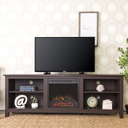 Favorite Woven Paths Open Storage Tv Stands With Multiple Finishes Throughout Walker Edison Traditional Fireplace Tv Stand For Tvs Up To (View 8 of 15)