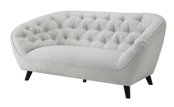 Faymoor Retro Modern Klein Silver Woven Linen Tufted Back Intended For Setoril Modern Sectional Sofa Swith Chaise Woven Linen (View 12 of 15)