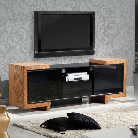 Furnitech Ft75fa Contemporary Tv Stand Media Console For Within Most Recent Modern Black Tabletop Tv Stands (Photo 14 of 15)