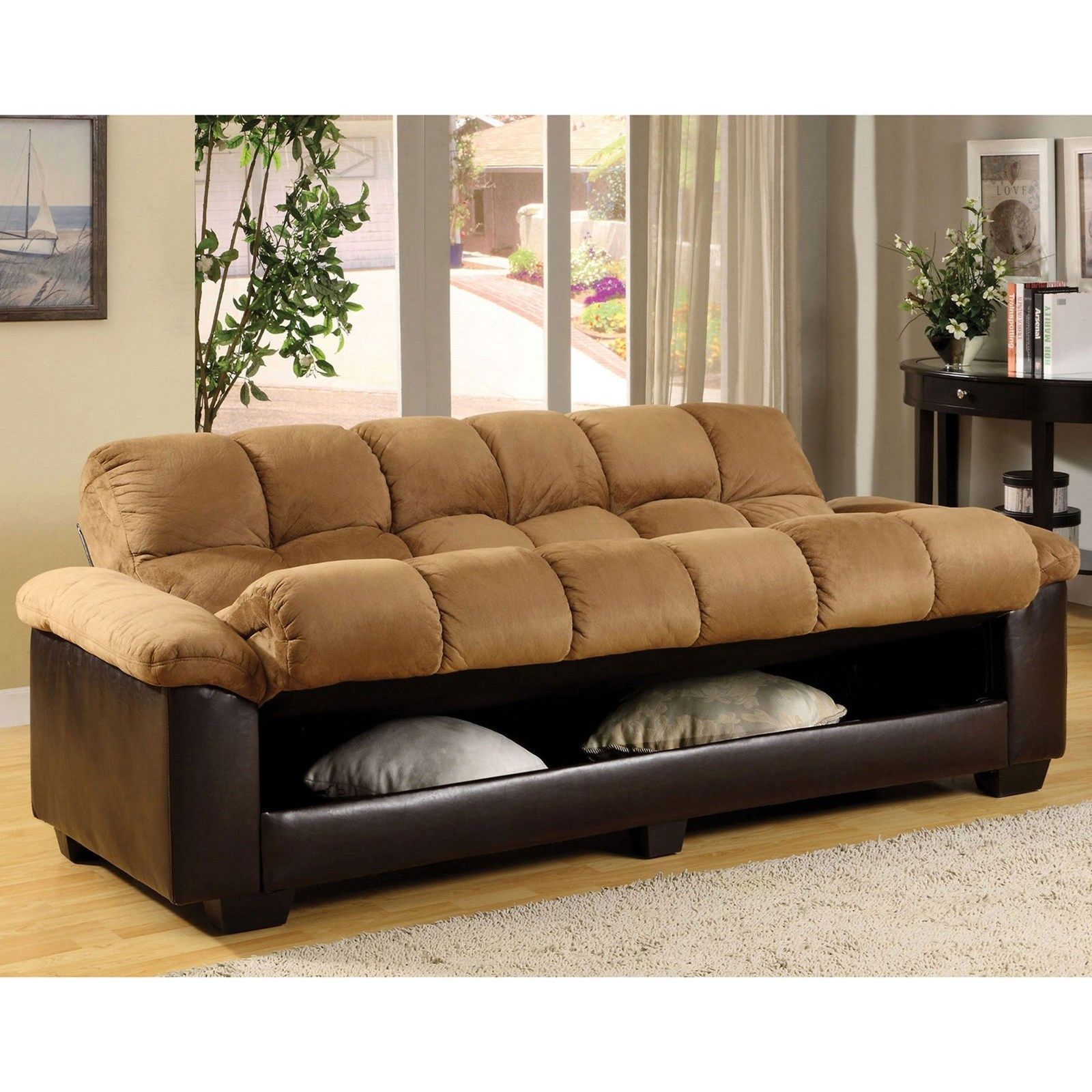 Furniture Of America Brantford Cm6685 Pu Ca Pk Convertible With Convertible Sofas (View 9 of 15)