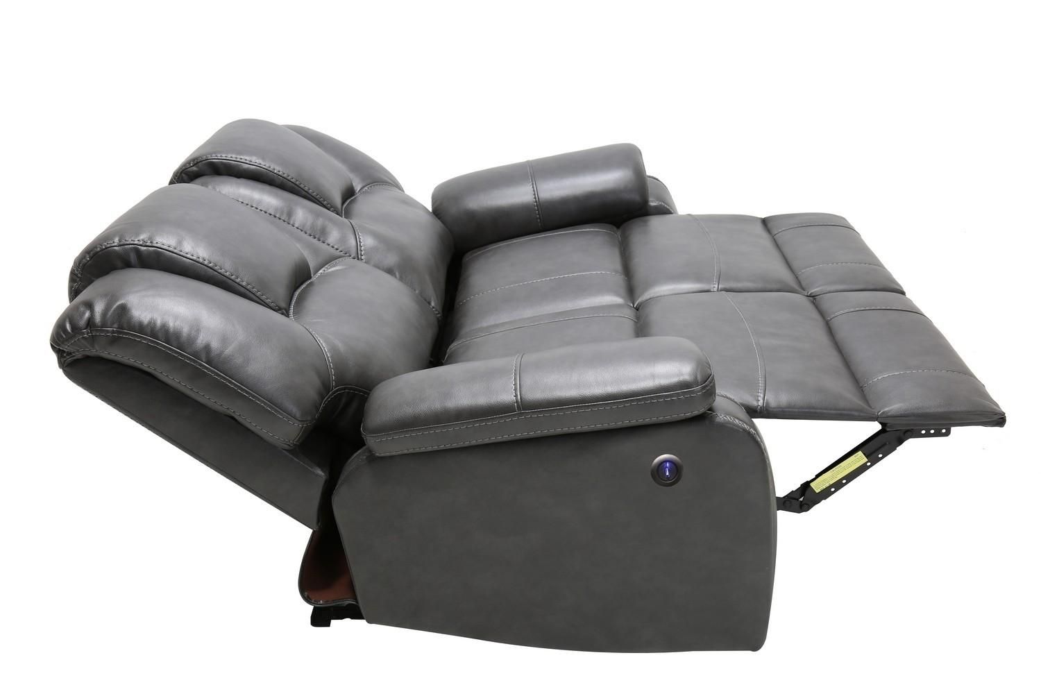 Gray Air Leather Power Reclining Sofa Set 3 Pcs With Regard To Pacifica Gray Power Reclining Sofas (View 12 of 15)