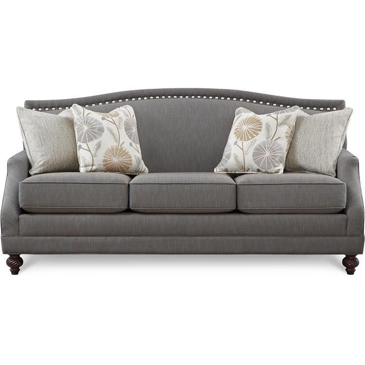 Gray Nailhead Sofa Gray Sofa With Nailhead Trim Velvet For 2pc Polyfiber Sectional Sofas With Nailhead Trims Gray (View 6 of 15)