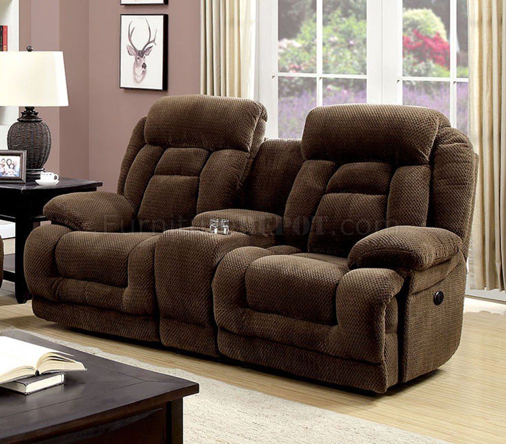 Grenville Power Reclining Sofa Cm6010Pm In Brown Fabric W Regarding Power Reclining Sofas (View 12 of 15)