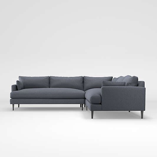 Grey Sectional Sofas | Crate And Barrel Throughout Setoril Modern Sectional Sofa Swith Chaise Woven Linen (View 11 of 15)