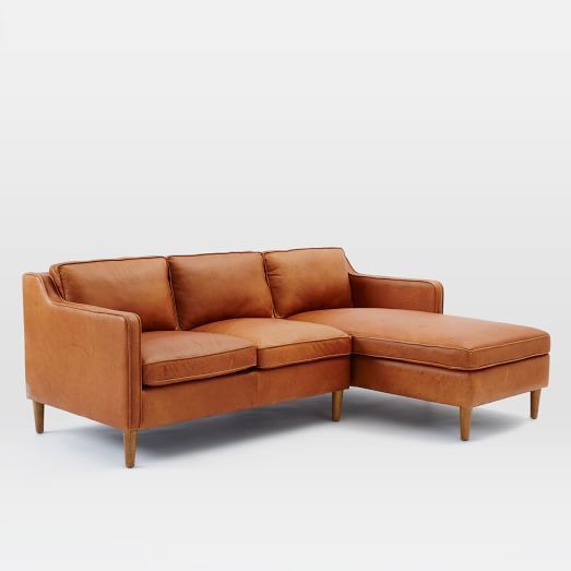 Hamilton 2 Piece Leather Chaise Sectional | Leather Chaise With Regard To 2pc Burland Contemporary Chaise Sectional Sofas (View 7 of 15)