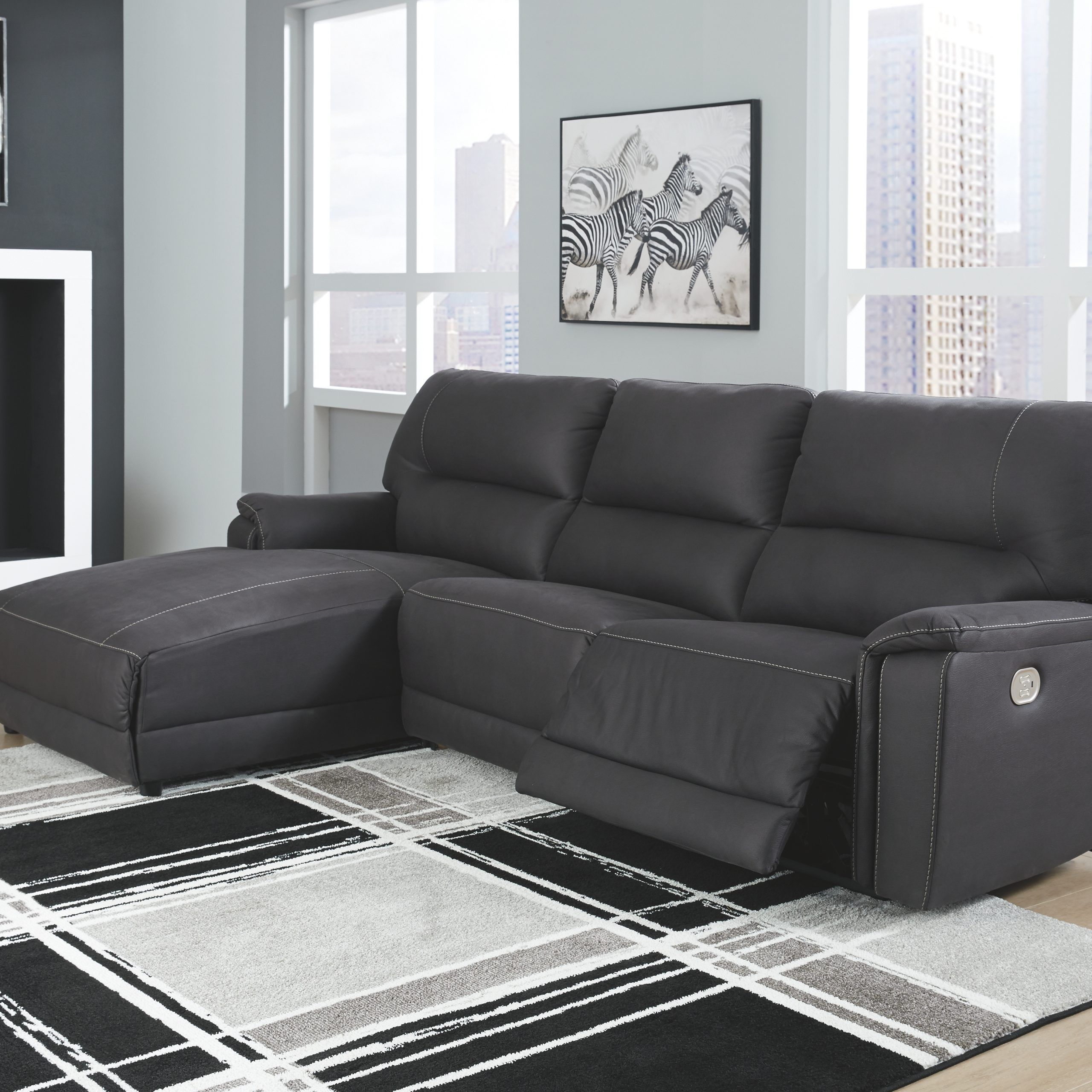 Henefer 3 Piece Reclining Sectional With Chaise And Power Throughout 3pc Polyfiber Sectional Sofas (Photo 7 of 15)
