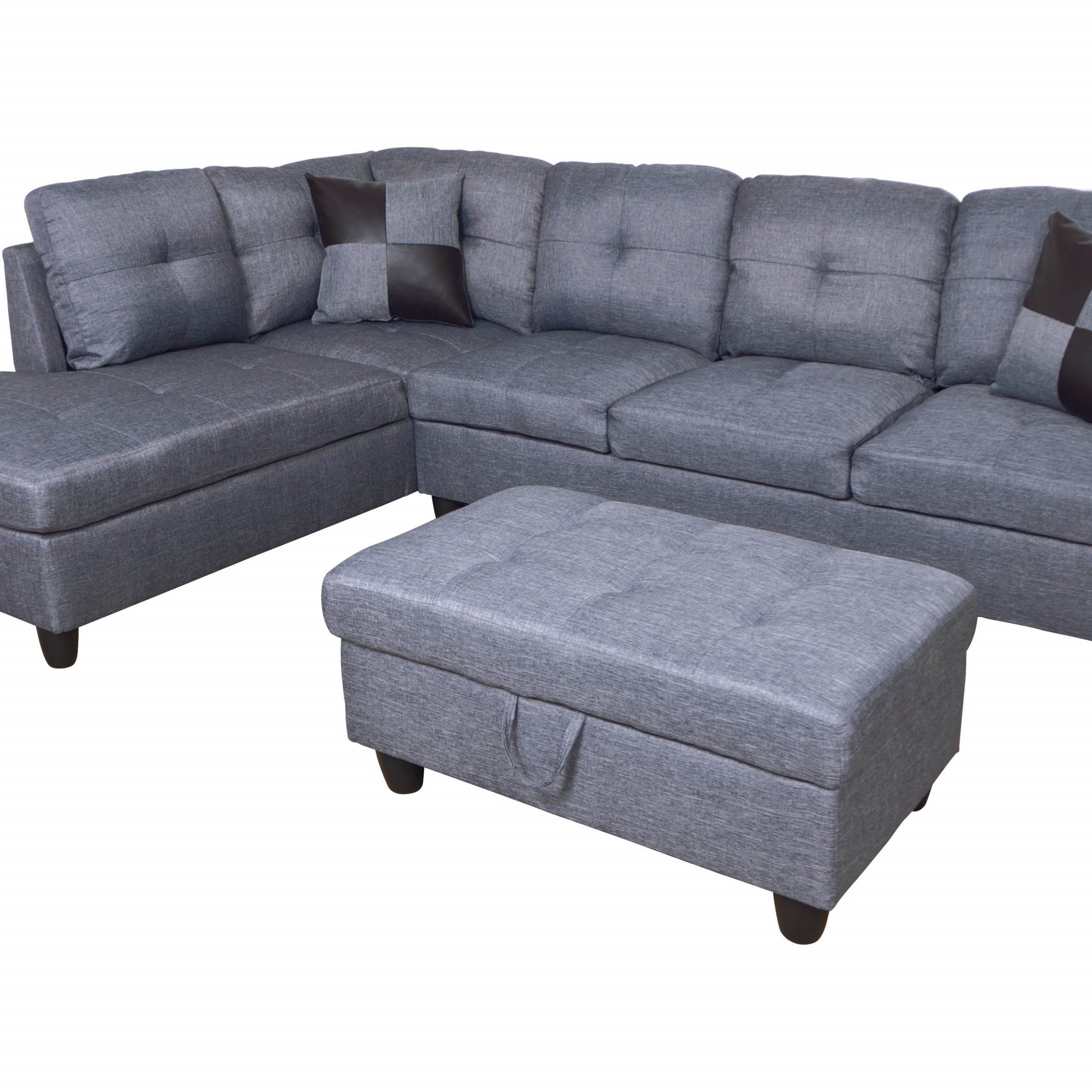 Hermann Left Chaise Sectional Sofa With Storage Ottoman Pertaining To Celine Sectional Futon Sofas With Storage Reclining Couch (Photo 2 of 15)