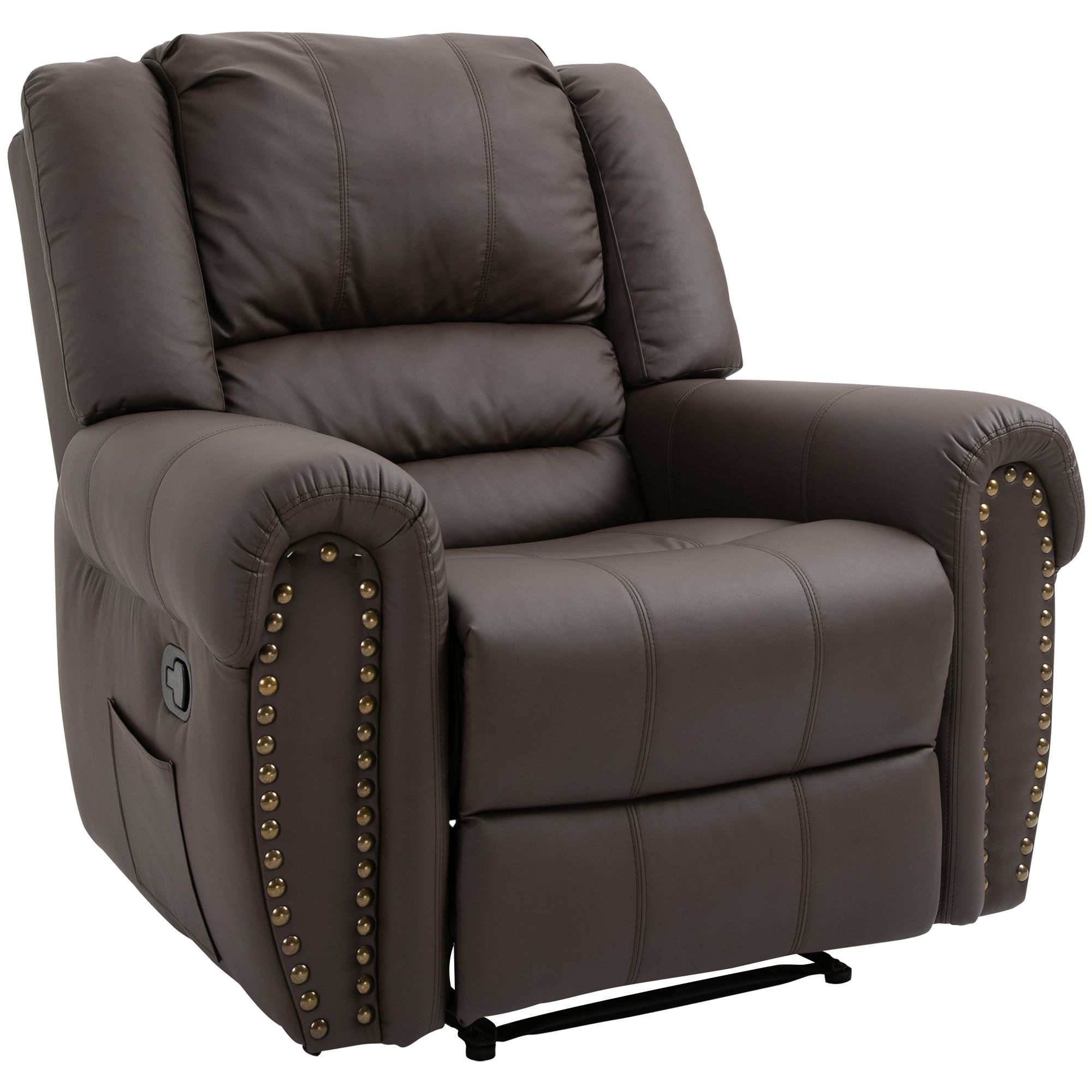 Homcom Manual Recliner Sofa With Footrest Armchair Cushion Pertaining To Manual Reclining Sofas (View 9 of 15)