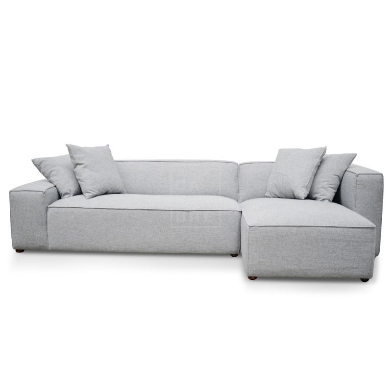 Jason 2 Seater Right Chaise Sofa – Cement Grey – Moorabbin For Calvin Concrete Gray Sofas (View 8 of 15)