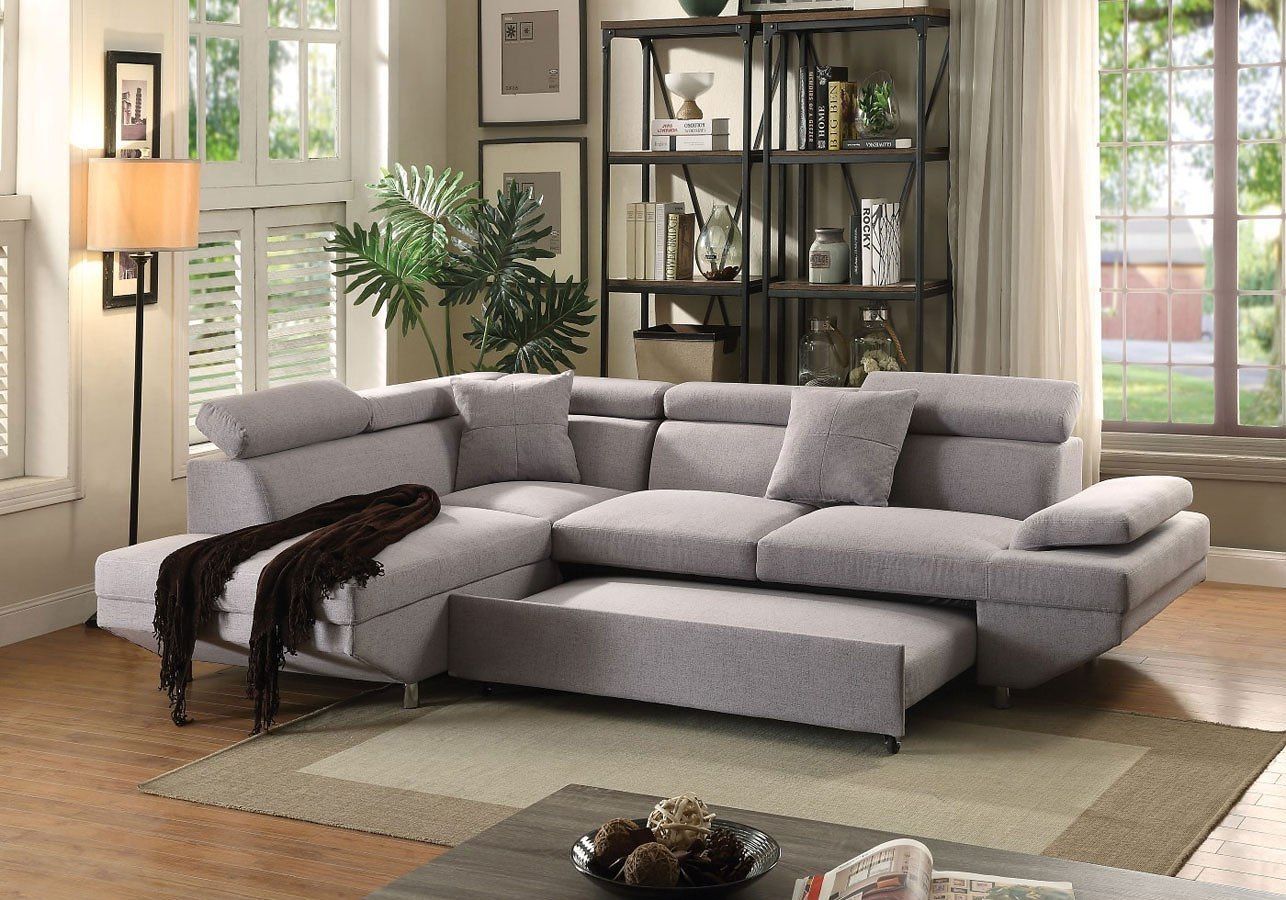 Jemima Left Chaise Sectional W/ Sleeper Acme Furniture, 1 Inside Hannah Left Sectional Sofas (View 2 of 15)
