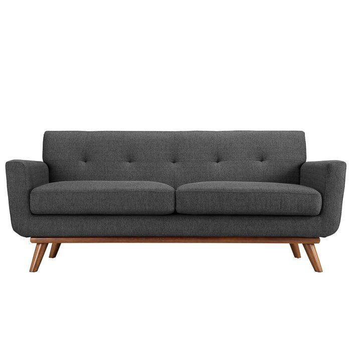 Johnston 78" Flared Arm Loveseat | Upholstered Sofa, Love With Riley Retro Mid Century Modern Fabric Upholstered Left Facing Chaise Sectional Sofas (View 3 of 15)