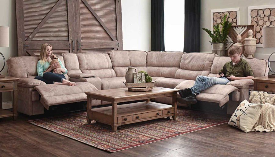 Kennedy Ii Brown Power Sectional – Home Zone Furniture With Regard To Forte Gray Power Reclining Sofas (View 14 of 15)