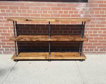 Latest Industrial Tv Stands With Metal Legs Rustic Brown Throughout Wood And Pipe Console Table Rustic Console Table (Photo 14 of 15)