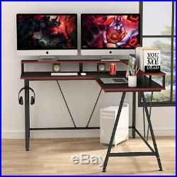 Latest Simple Open Storage Shelf Corner Tv Stands Intended For 2020 L Shaped Desk With Shelf, Corner Computer Gaming Desk (View 7 of 15)