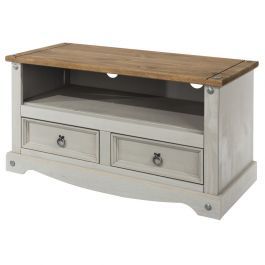 Latest Tv Stands With Table Storage Cabinet In Rustic Gray Wash With Regard To Core Products Corona Grey Washed Flat Screen Tv Unit (Photo 10 of 15)