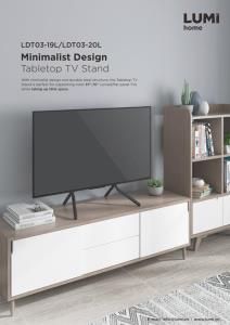 Ldt03 19L,Minimalist Design Tabletop T Shape Tv Stand With Throughout Current Rfiver Black Tabletop Tv Stands Glass Base (View 4 of 15)