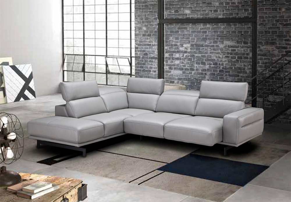 Light Gray Sectional Sofa Nj 981 | Leather Sectionals Regarding Sectional Sofas In Gray (View 12 of 15)
