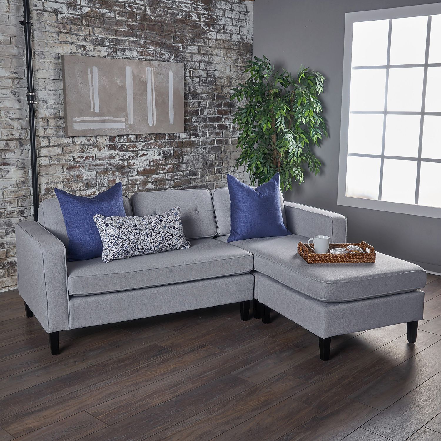 Light Gray Wilder Chaise Sectional Sofa – Pier1 With Regard To Sectional Sofas In Gray (View 4 of 15)