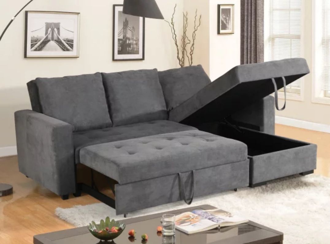 Livi King Size Sectional Sofa Bed – Reversible Chaise Intended For Prato Storage Sectional Futon Sofas (View 4 of 15)