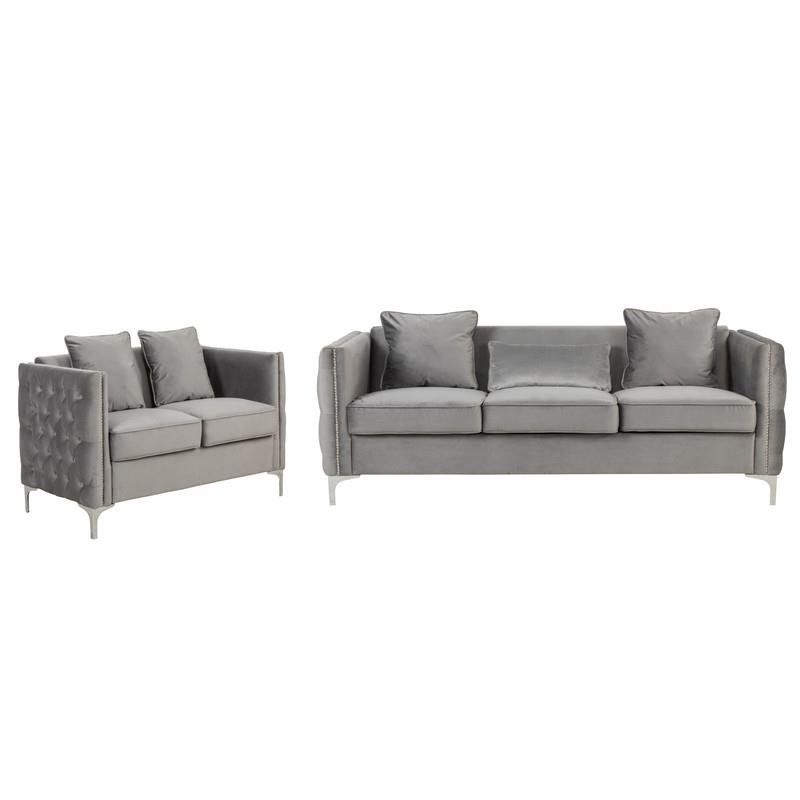 Living Room Sets: Sofa Sets With Couch And Loveseat For 2Pc Maddox Left Arm Facing Sectional Sofas With Cuddler Brown (View 1 of 15)