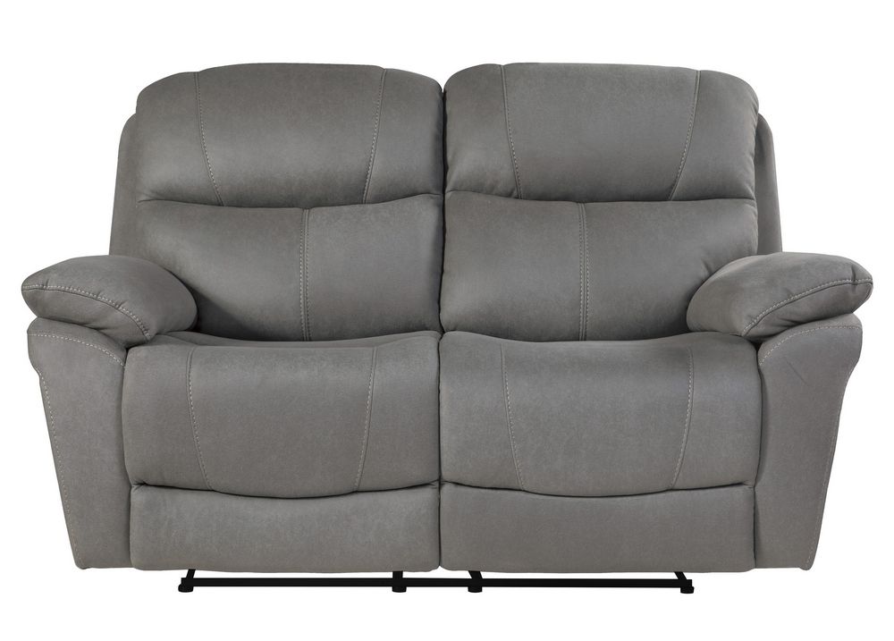 Longvale 2 Pc Gray Microfiber Manual Recliner Sofa Set Regarding Manual Reclining Sofas (View 11 of 15)
