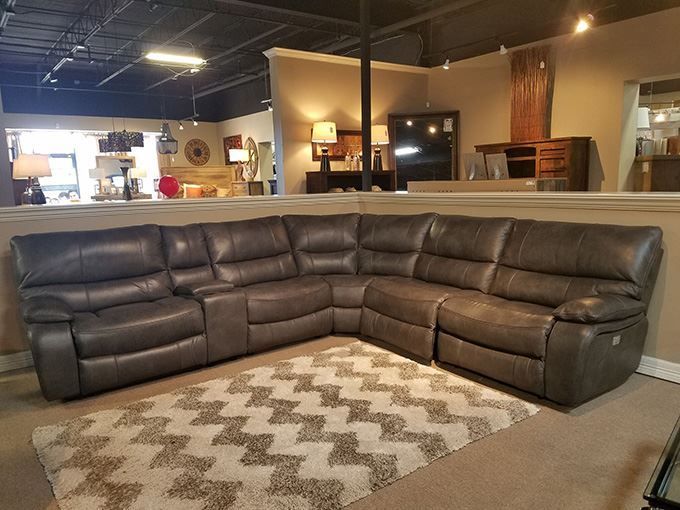 Luna Leather Power Reclining Sectional: Only $5, (View 3 of 15)