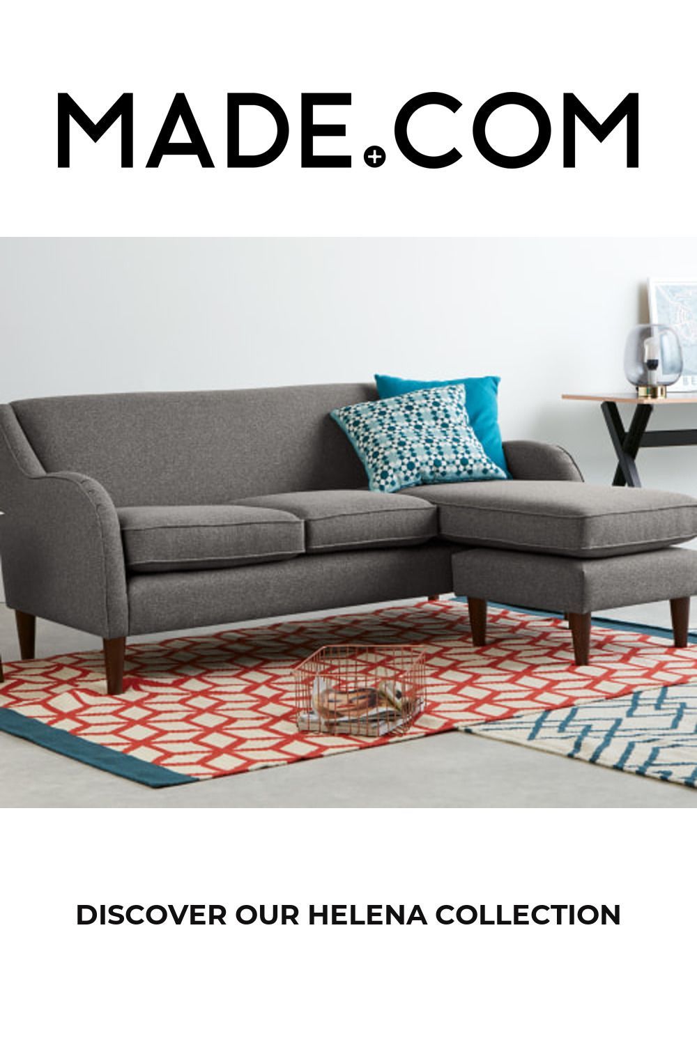 Made Textured Weave Smoke Grey Corner Sofa | Corner Sofa Inside 2pc Maddox Right Arm Facing Sectional Sofas With Cuddler Brown (View 13 of 15)