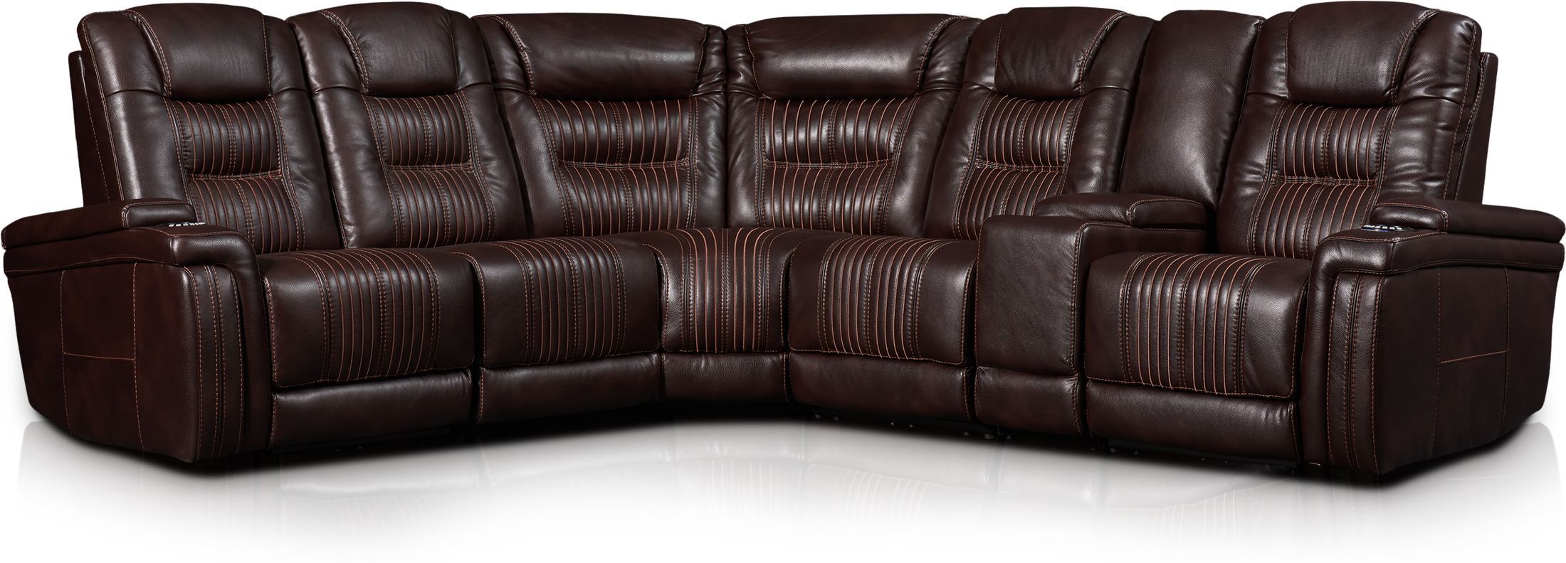 Magnus 6 Piece Triple Power Reclining Sectional With 3 Regarding Magnus Brown Power Reclining Sofas (View 1 of 15)