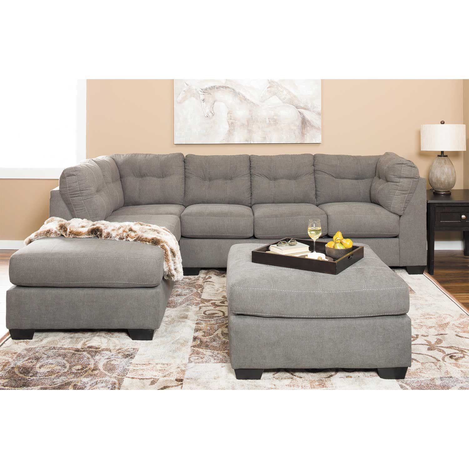 Maier Charcoal 2 Piece Sectional With Raf Chaise 4520017 Pertaining To 2Pc Burland Contemporary Sectional Sofas Charcoal (View 3 of 15)