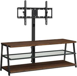 Mainstays Arris 3 In 1 Tv Stand Televisions Canyon Walnut In Well Liked Whalen Payton 3 In 1 Flat Panel Tv Stands With Multiple Finishes (Photo 11 of 15)