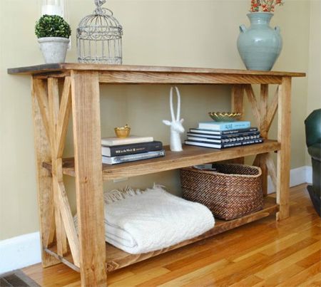 Make A Rustic Console Table Or Shelf Throughout Trendy Industrial Tv Stands With Metal Legs Rustic Brown (Photo 10 of 15)