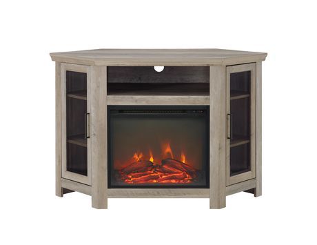 Manor Park 48" Wood Corner Fireplace Media Tv Stand Inside 2018 Rustic Tv Stands (View 7 of 15)