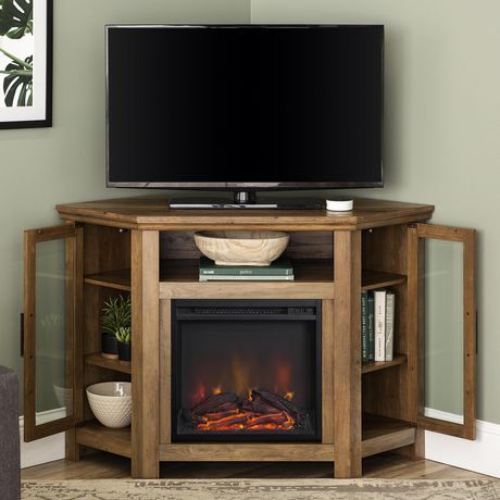 Manor Park 48" Wood Corner Fireplace Media Tv Stand Within Favorite Astoria Oak Tv Stands (Photo 14 of 15)