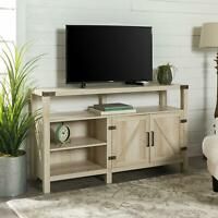 Manor Park Barn Door Tv Stand For Tvs Up To 65", White Pertaining To Most Recent Robinson Rustic Farmhouse Sliding Barn Door Corner Tv Stands (View 6 of 15)