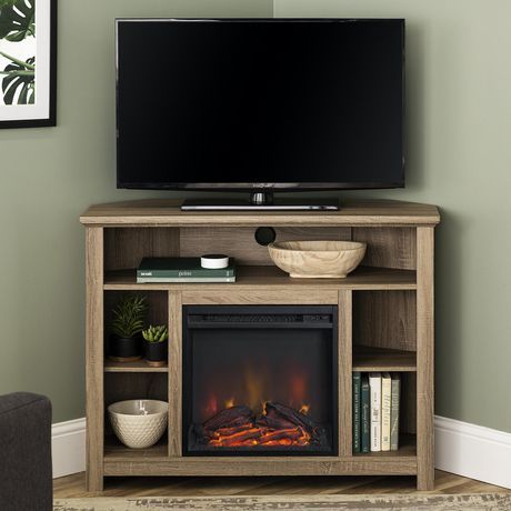 Manor Park Tall Corner Fireplace Tv Stand For Tv's Up To Within Most Popular Corner Tv Stands For Tvs Up To 48" Mahogany (View 9 of 15)