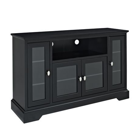 Manor Park Traditional Wood Tv Stand For Tv'S Up To 56 Inside Most Recent Modern 2 Glass Door Corner Tv Stands (View 14 of 15)