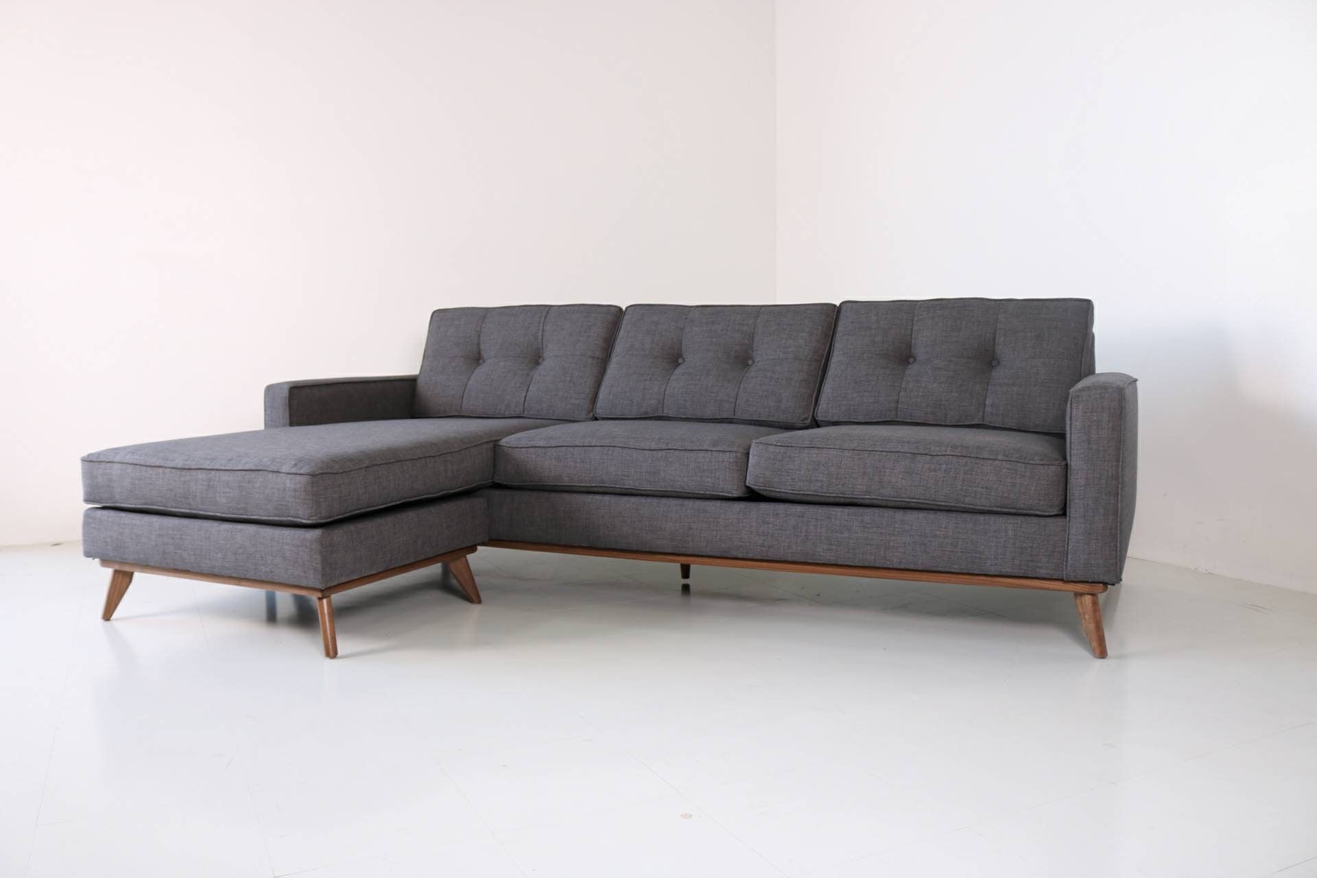 Mid Century Modern Danish Sofa Sectional Chaise Reversible Regarding Alani Mid Century Modern Sectional Sofas With Chaise (View 7 of 15)
