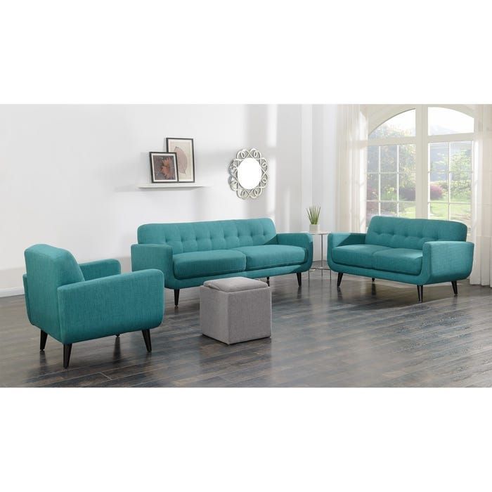 Mid Century Modern Hadley Sofa Aqua | Picket House With Hadley Small Space Sectional Futon Sofas (View 6 of 15)