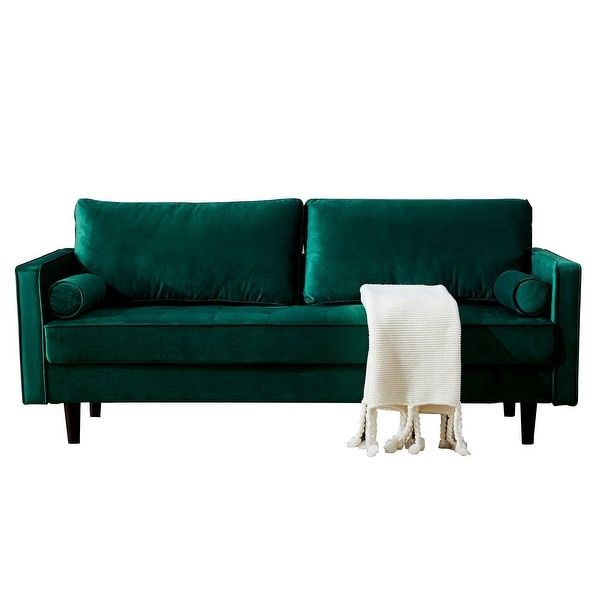 Mid Century Modern Velvet Fabric Bench Sectional Couch With Somerset Velvet Mid Century Modern Right Sectional Sofas (Photo 7 of 15)