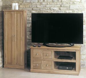 Mobel Solid Oak Living Room Furniture Small Four Drawer Tv For Famous Edgeware Small Tv Stands (Photo 9 of 14)