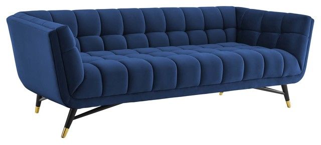 Modern Contemporary Urban Living Sofa, Velvet Fabric Intended For Camila Poly Blend Sectional Sofas Off White (View 12 of 15)