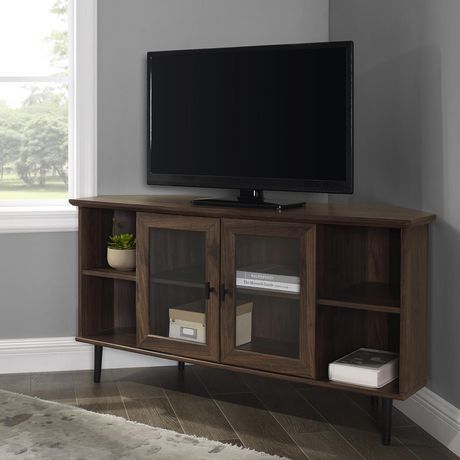 Modern Simple Glass Door Corner Tv Console For Tv's Up To Throughout Newest All Modern Tv Stands (Photo 3 of 15)