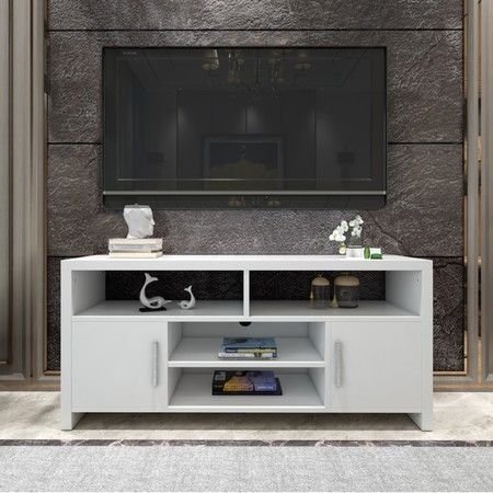 Modern Tv Stand Cabinet Entertainment Unit Wooden Storage Inside Recent Horizontal Or Vertical Storage Shelf Tv Stands (View 6 of 15)