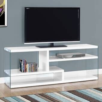 Modern Tv Stand Living Rooms Within Recent Glass Shelves Tv Stands For Tvs Up To 60&quot; (View 14 of 15)