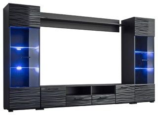 Modica Modern Entertainment Center Wall Unit With Blue Led In Fashionable Playroom Tv Stands (View 5 of 15)